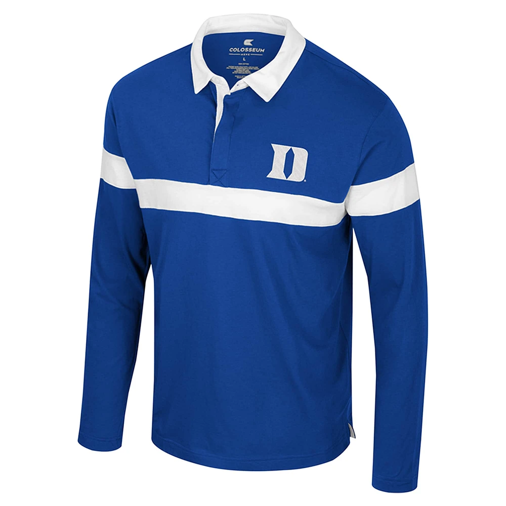 Men's Colosseum  Royal Duke Blue Devils Too Cool For School Long Sleeve Polo