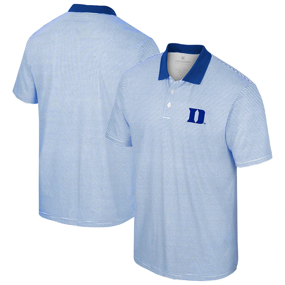 Polo à rayures Devils Colosseum blanc/bleu Royal Duke pour hommes