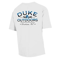 T-shirt blanc délavé confortable pour hommes Duke Blue Devils Great Outdoors