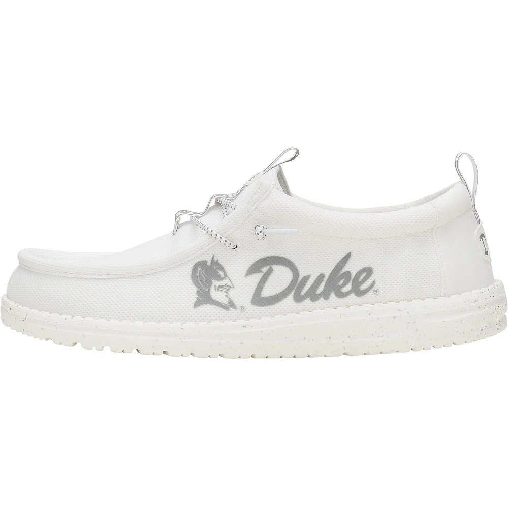 Chaussures décontractées Hey Dude pour hommes White Duke Blue Devils Wally