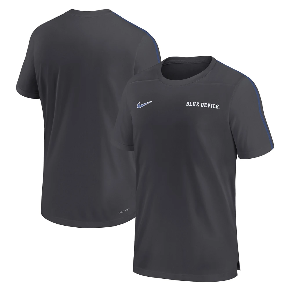 Haut de performance Nike Duke Blue Devils 2024 Sideline Coach pour homme, anthracite