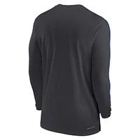 T-shirt à manches longues Nike Anthracite Duke Blue Devils Sideline Coach UV Performance pour homme