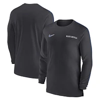 Men's Nike Anthracite Duke Blue Devils 2024 Sideline Coach UV Performance Long Sleeve T-Shirt