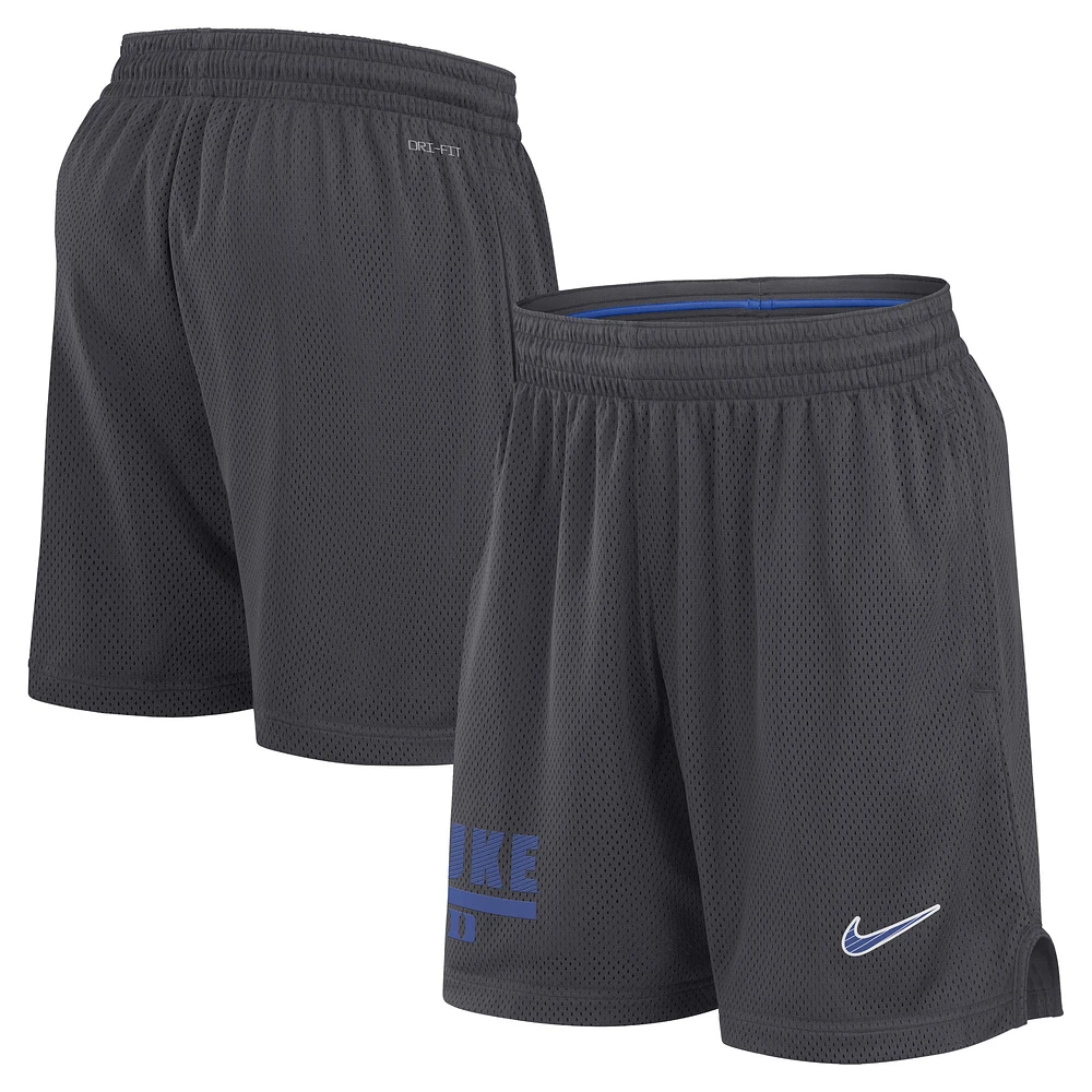 Short Nike Anthracite Duke Blue Devils 2024 Sideline Performance Mesh pour homme