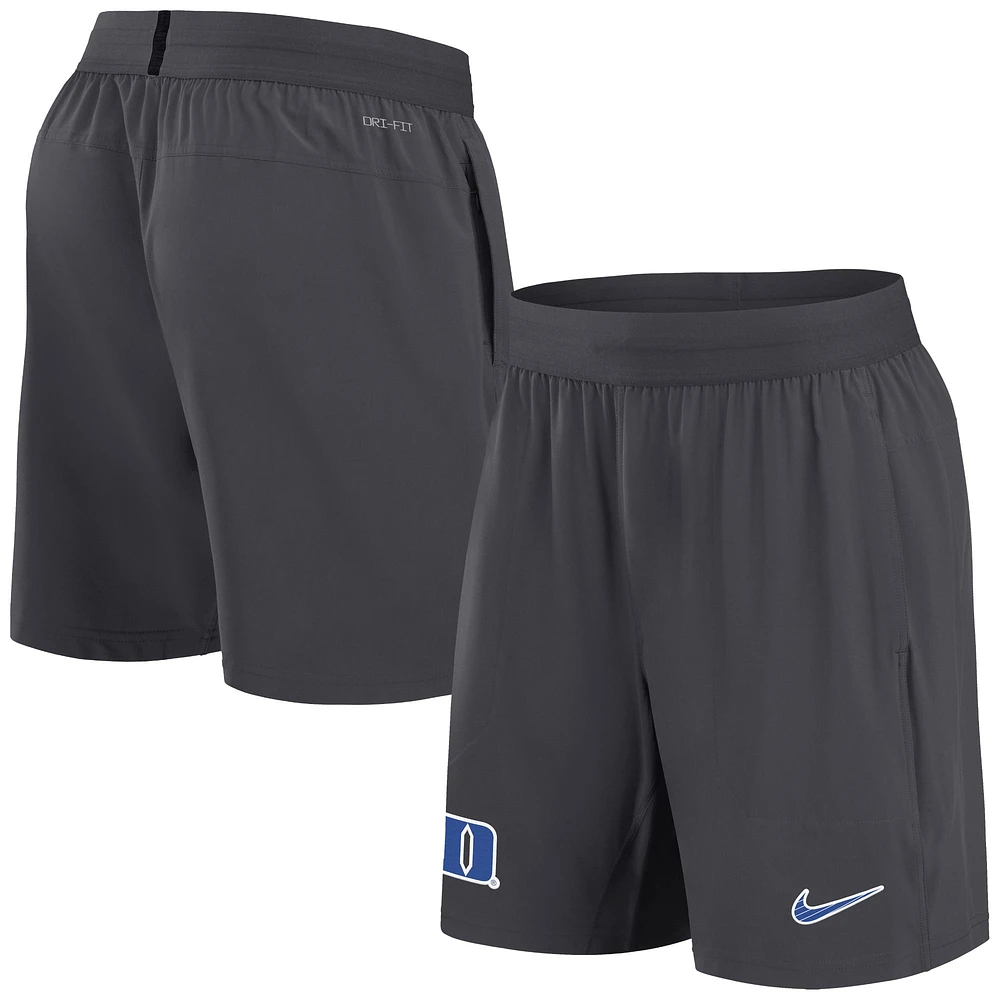 Short Nike Anthracite Duke Blue Devils 2024 Sideline Performance pour homme