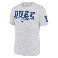 Men's Nike Ash Duke Blue Devils Velocity Baseball Wordmark Stack Performance T-Shirt