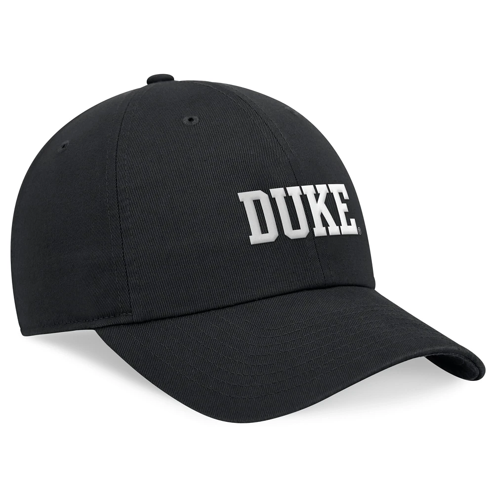 Casquette ajustable Nike Black Duke Blue Devils 2024 On-Field Club pour homme