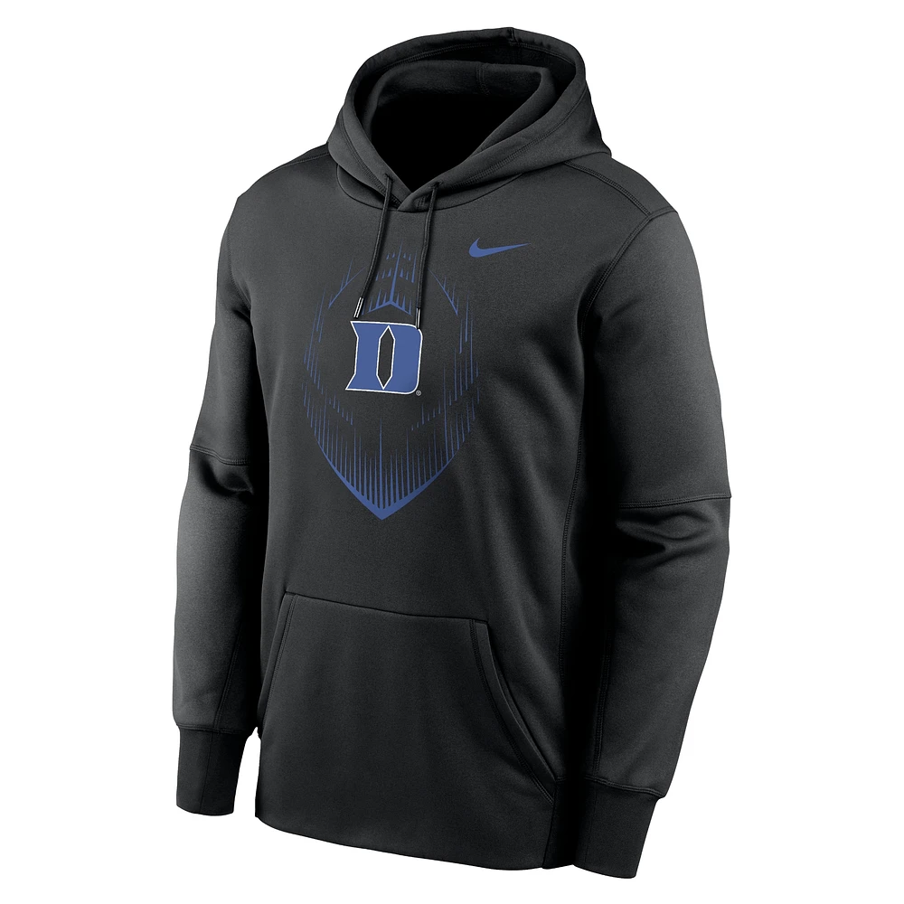 Men's Nike Black Duke Blue Devils Icon Football Performance Pullover Hoodie