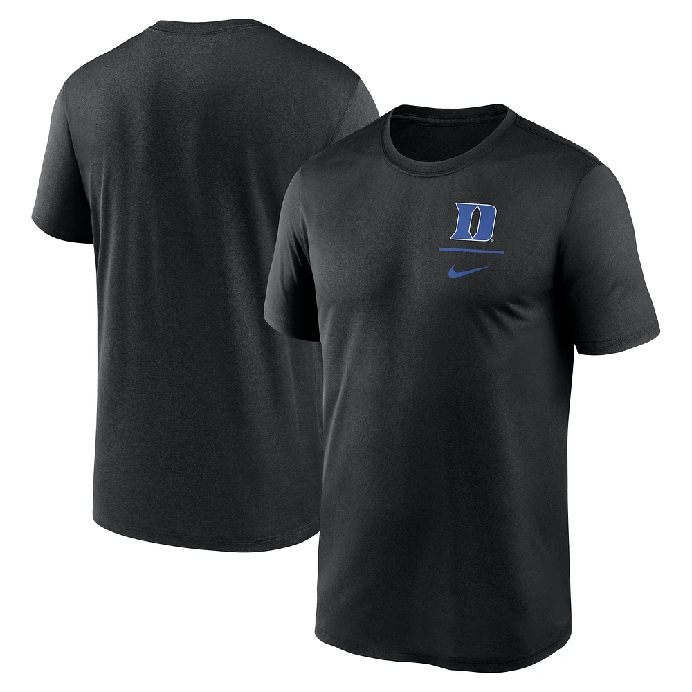 T-shirt Nike Duke Blue Devils avec logo principal Legend Performance pour homme, noir