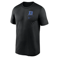 T-shirt Nike Duke Blue Devils avec logo principal Legend Performance pour homme, noir