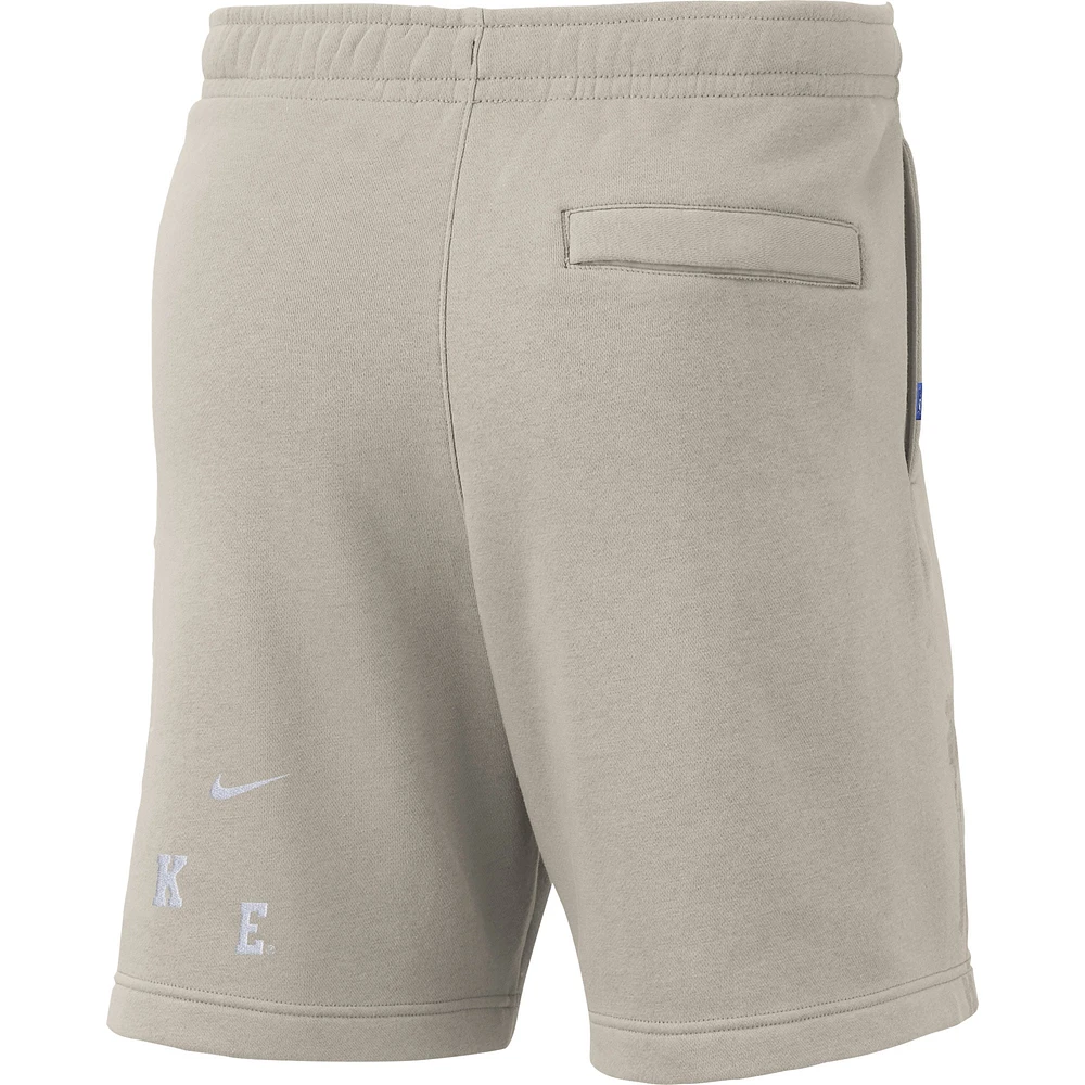Men's Nike Cream Duke Blue Devils Fleece Shorts