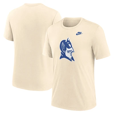 Men's Nike Cream Duke Blue Devils Vault Logo Tri-Blend T-Shirt