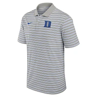 Men's Nike Gray/White Duke Blue Devils Primetime Victory Striped Performance Polo