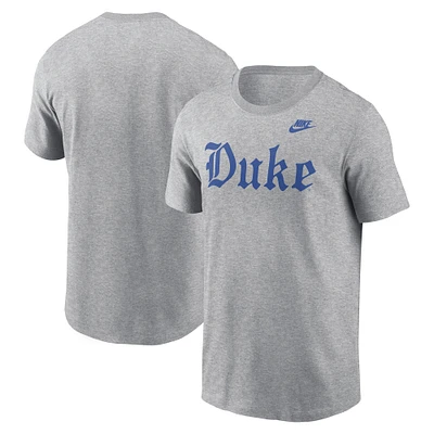 T-shirt Nike Duke Blue Devils Old English pour homme Gris