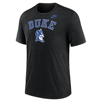 Men's Nike Heather Black Duke Blue Devils Legacy Arch Tri-Blend T-Shirt