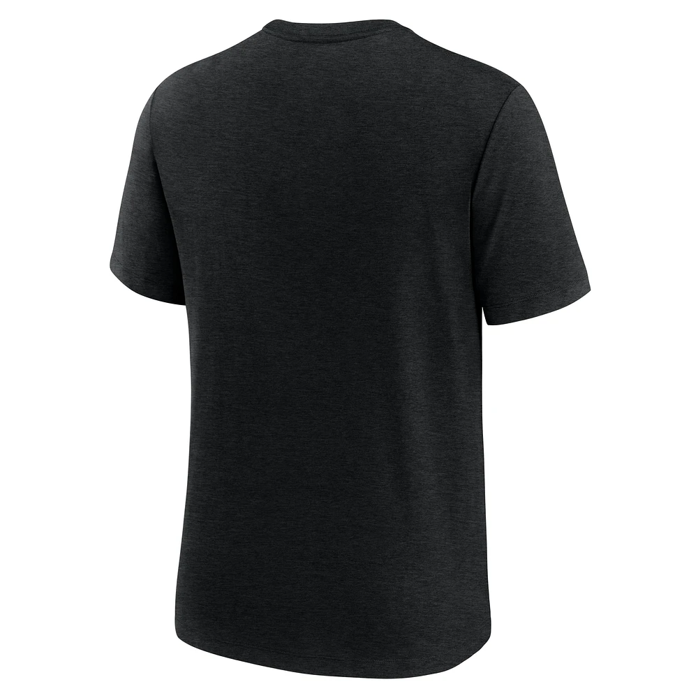 Men's Nike Heather Black Duke Blue Devils Legacy Arch Tri-Blend T-Shirt