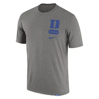 T-shirt à trois mélanges Nike Campus Letterman Duke Blue Devils pour homme, gris chiné