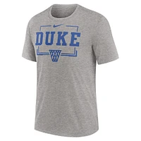 T-shirt Nike Campus Local Tri-Blend gris chiné pour homme des Blue Devils de Duke