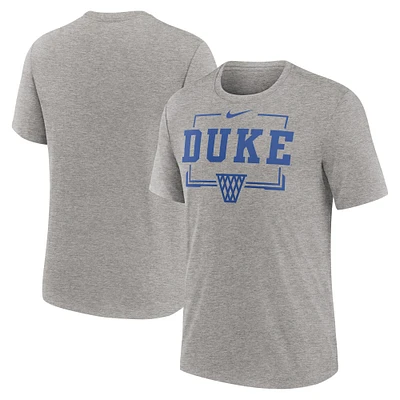 T-shirt Nike Campus Local Tri-Blend gris chiné pour homme des Blue Devils de Duke