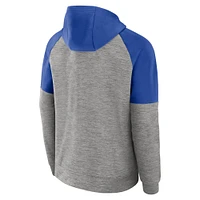 Sweat à capuche Nike Heather Grey Duke Blue Devils Fitness Raglan Performance entièrement zippé pour homme