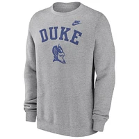 Men's Nike Heather Gray Duke Blue Devils Legacy Classic Pullover Sweatshirt