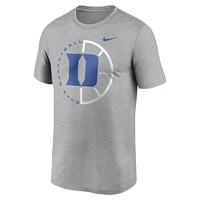 T-shirt Nike Heather Grey Duke Blue Devils Legend Basketball Icon Performance pour homme