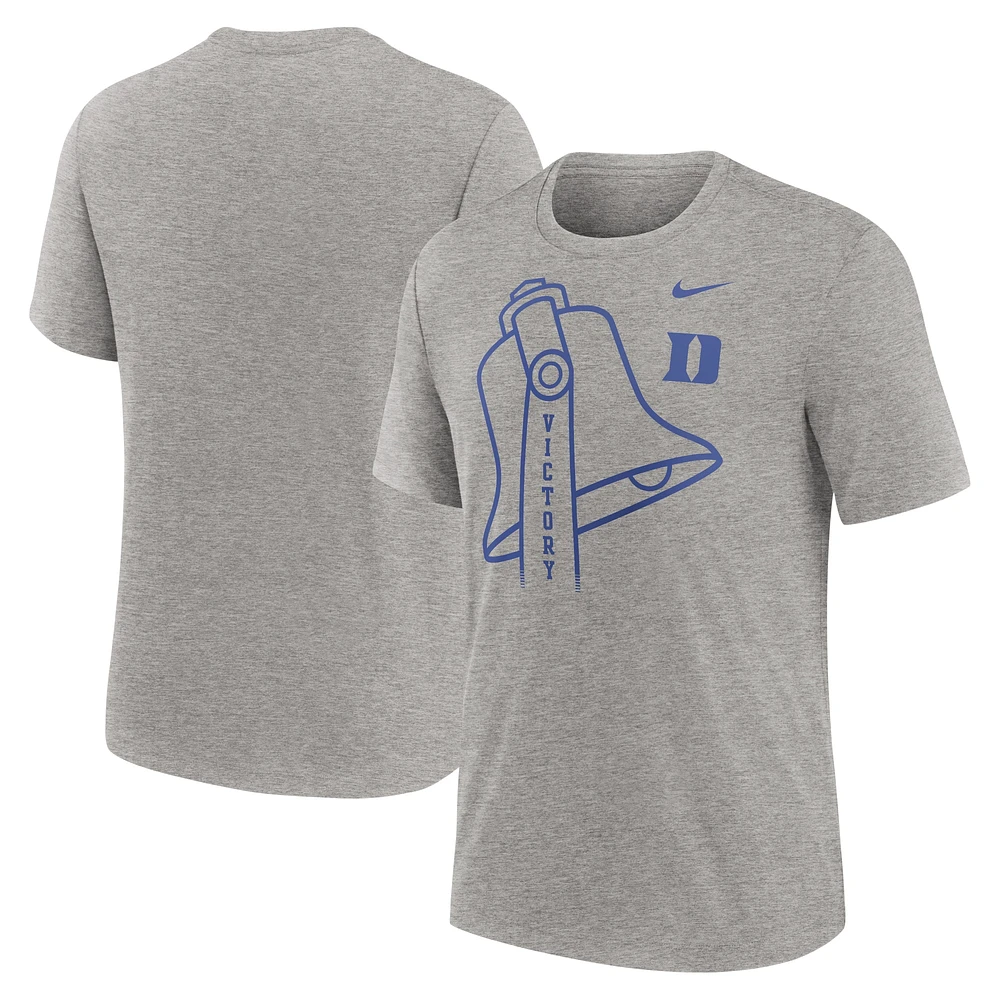 T-shirt à trois mélanges Nike gris chiné Duke Blue Devils Local Campus Time Honored Tradition pour hommes