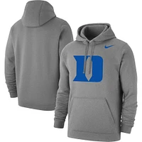 Sweat à capuche Nike Club Duke Blue Devils Logo Heather gris chiné pour homme