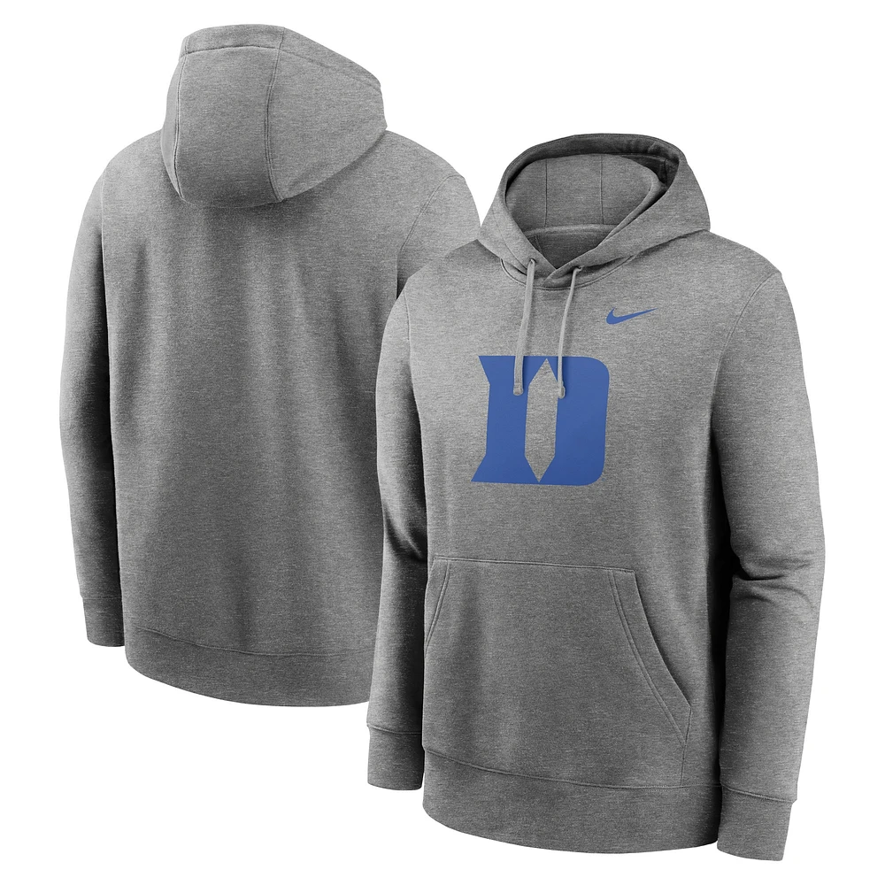 Men's Nike Heather Gray Duke Blue Devils Primetime Club Fleece Pullover Hoodie