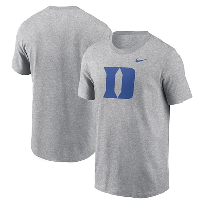 Men's Nike Heather Gray Duke Blue Devils Primetime Evergreen Logo T-Shirt