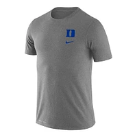 Men's Nike Heathered Gray Duke Blue Devils Logo Stack Legend Performance T-Shirt
