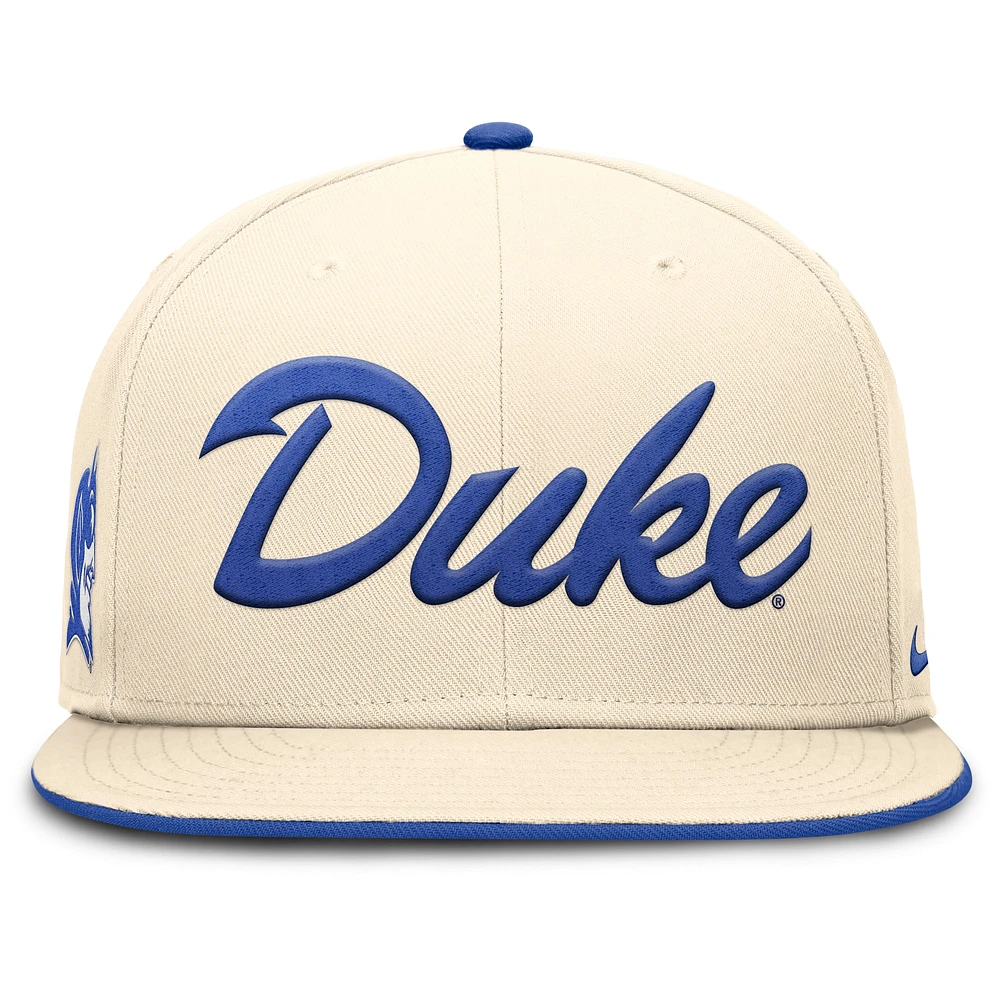 Men's Nike Natural Duke Blue Devils Primetime True Performance Fitted Hat