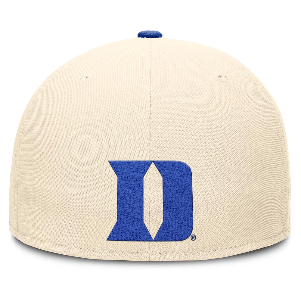 Men's Nike Natural Duke Blue Devils Primetime True Performance Fitted Hat