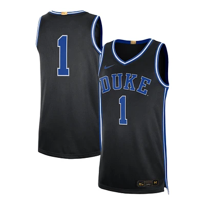 Maillot Nike #1 Duke Blue Devils Limited authentique pour homme, noir