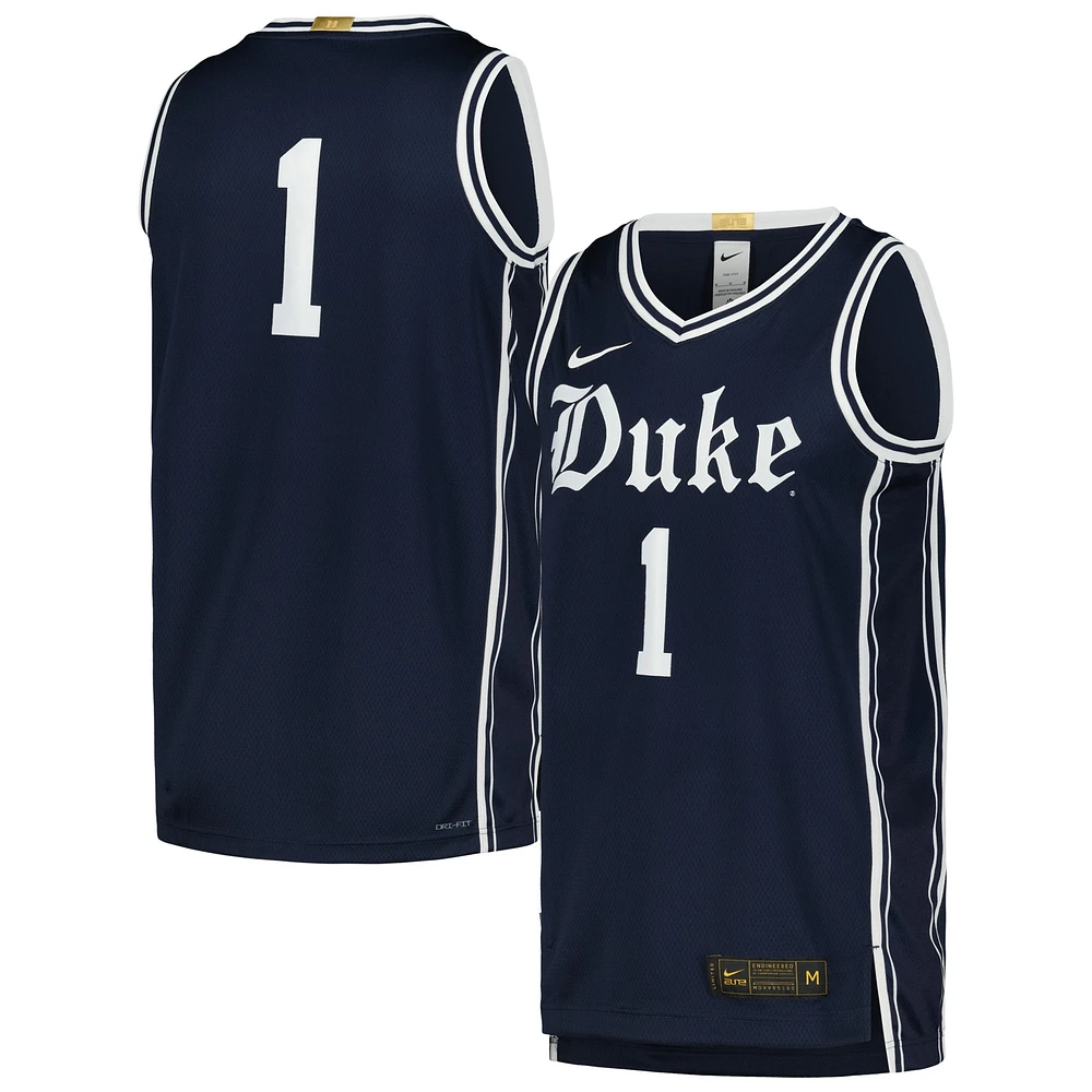 Men's Nike #1 Navy Duke Blue Devils Limited Authentic Jersey