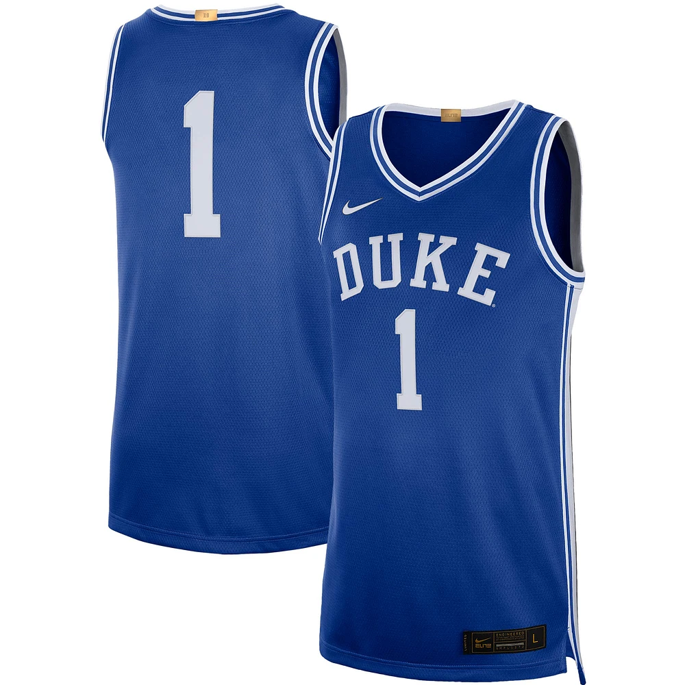 Maillot de basket-ball Nike #1 Royal Duke Blue Devils Limited pour homme