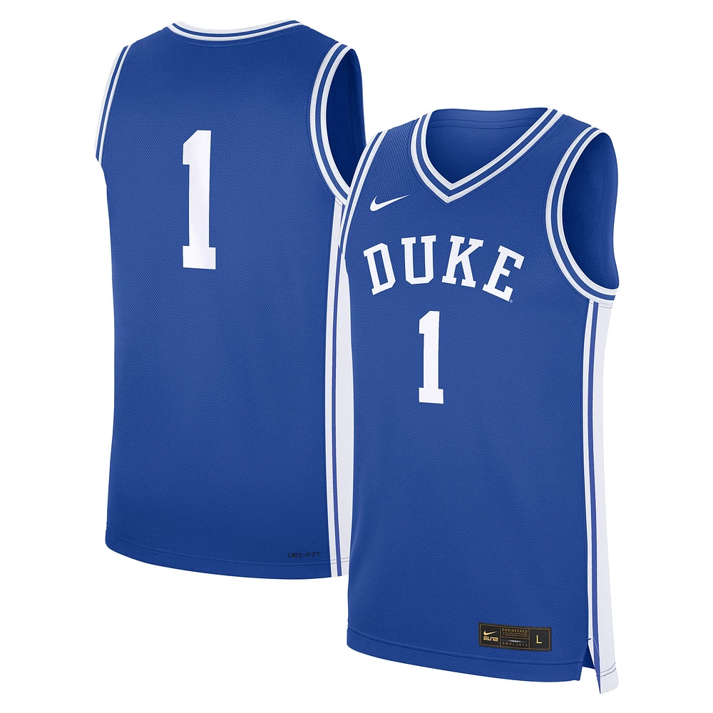 Maillot réplique Nike #1 Royal Duke Blue Devils Road pour homme