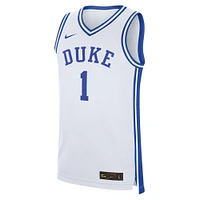 Men's Nike #1 White Duke Blue Devils Home Replica Jersey