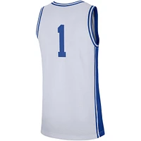 Men's Nike #1 White Duke Blue Devils Replica Jersey