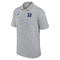 Men's Nike Pewter/White Duke Blue Devils Primetime Victory Striped Performance Polo