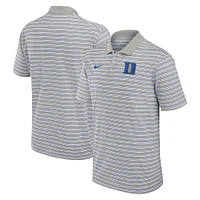 Men's Nike Pewter/White Duke Blue Devils Primetime Victory Striped Performance Polo