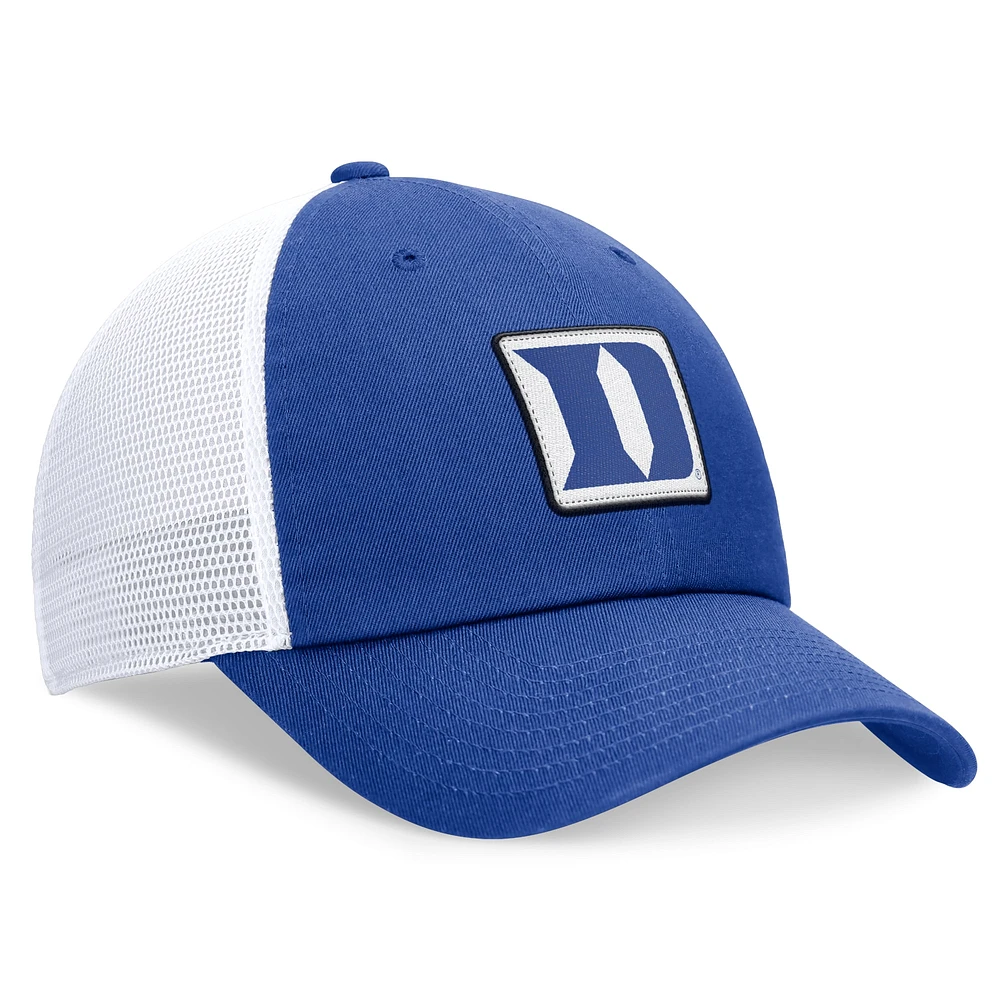 Casquette réglable Nike Royal/White Duke Blue Devils Primetime Club Trucker pour homme