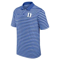 Polo de performance à rayures Nike Royal/White Duke Blue Devils Primetime Victory pour homme