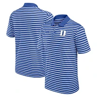 Polo de performance à rayures Nike Royal/White Duke Blue Devils Primetime Victory pour homme