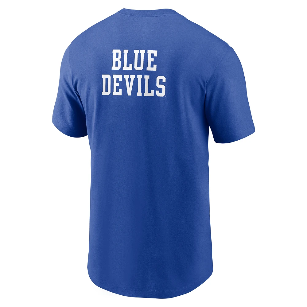 Men's Nike Royal Duke Blue Devils 2-Hit Stacked T-Shirt