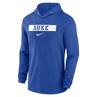 Men's Nike Royal Duke Blue Devils 2024 Sideline Hoodie Performance Long Sleeve T-Shirt