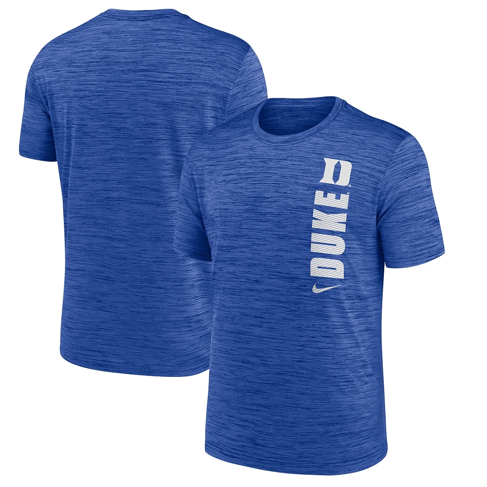 T-shirt Nike Royal Duke Blue Devils 2024 Sideline Velocity Performance pour homme