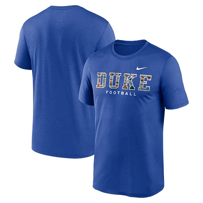 T-shirt Nike Royal Duke Blue Devils pour homme avec légende du logo alternatif
