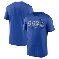 T-shirt Nike Royal Duke Blue Devils pour homme avec légende du logo alternatif