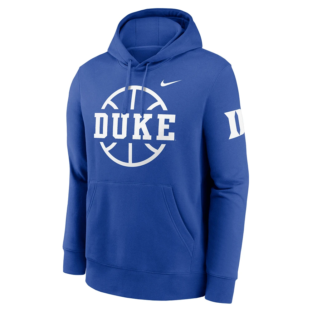 Men's Nike  Royal Duke Blue Devils Basketball Icon Club Fleece Pullover Hoodie